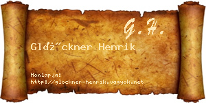 Glöckner Henrik névjegykártya