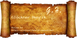 Glöckner Henrik névjegykártya